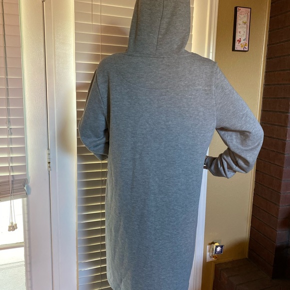 Calvin Klein CK Rhinestone Hooded Sweatshirt Sweat Shirt Dress Size Large NWT - Picture 6 of 8